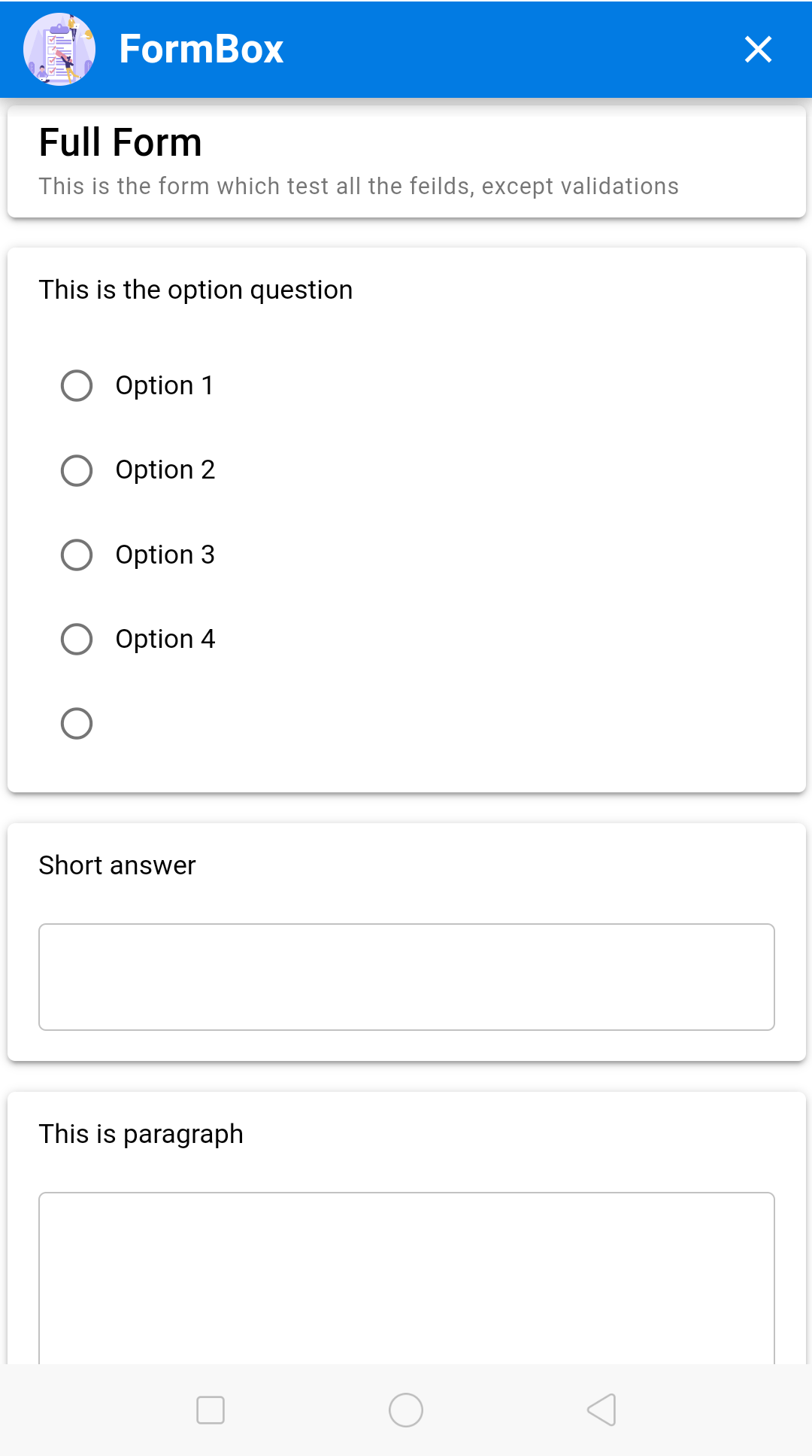 screenshot of Form Box